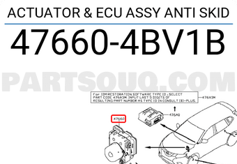 Nissan 476604BV1B ACTUATOR & ECU ASSY ANTI SKID