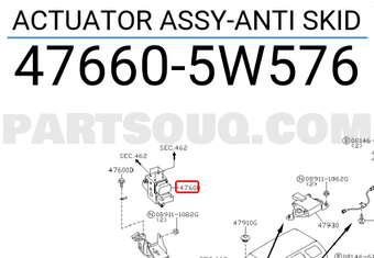Nissan 476605W576 ACTUATOR ASSY-ANTI SKID