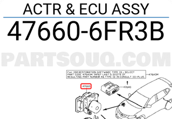 Nissan 476606FR3B ACTR & ECU ASSY