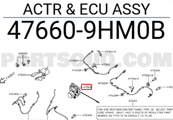 Nissan 476609HM0B ACTR & ECU ASSY