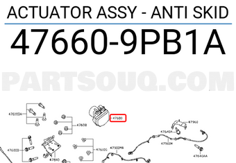 Nissan 476609PB1A ACTUATOR ASSY - ANTI SKID