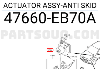Nissan 47660EB70A ACTUATOR ASSY-ANTI SKID