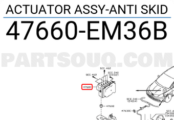 Nissan 47660EM36B ACTUATOR ASSY-ANTI SKID