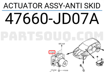 Nissan 47660JD07A ACTUATOR ASSY-ANTI SKID