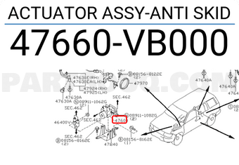 Nissan 47660VB000 ACTUATOR ASSY-ANTI SKID