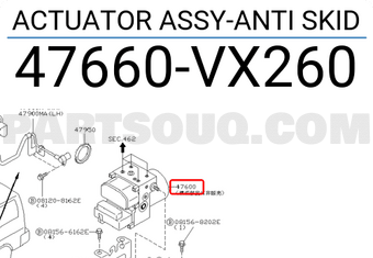 Nissan 47660VX260 ACTUATOR ASSY-ANTI SKID