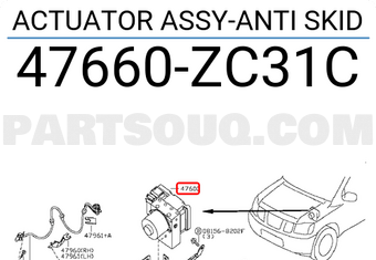 Nissan 47660ZC31C ACTUATOR ASSY-ANTI SKID