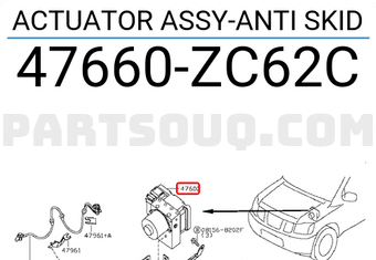 Nissan 47660ZC62C ACTUATOR ASSY-ANTI SKID