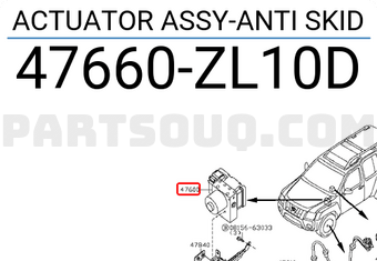Nissan 47660ZL10D ACTUATOR ASSY-ANTI SKID