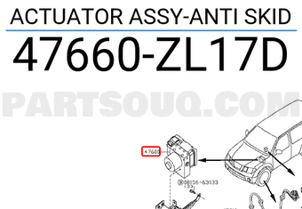 Nissan 47660ZL17D ACTUATOR ASSY-ANTI SKID