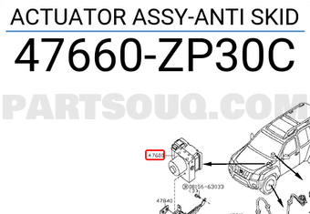 Nissan 47660ZP30C ACTUATOR ASSY-ANTI SKID