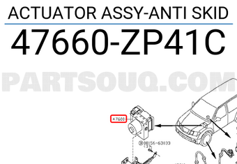 Nissan 47660ZP41C ACTUATOR ASSY-ANTI SKID