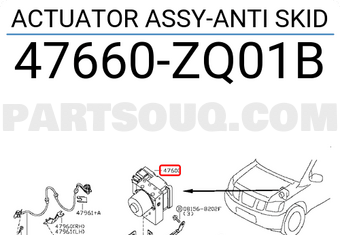 Nissan 47660ZQ01B ACTUATOR ASSY-ANTI SKID