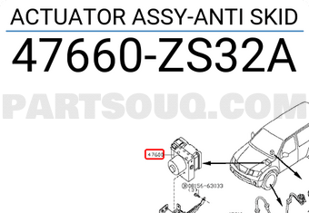 Nissan 47660ZS32A ACTUATOR ASSY-ANTI SKID