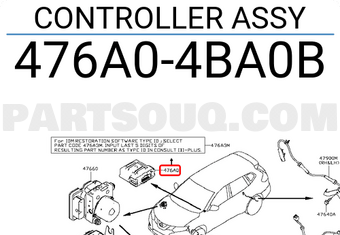 Nissan 476A04BA0B CONTROLLER ASSY