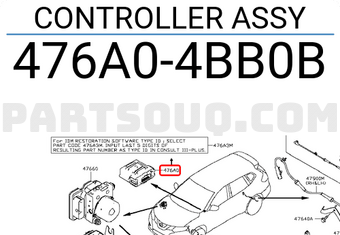 Nissan 476A04BB0B CONTROLLER ASSY