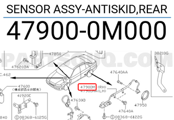 Nissan 479000M000 SENSOR ASSY-ANTISKID,REAR