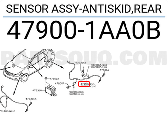 Nissan 479001AA0B SENSOR ASSY-ANTISKID,REAR