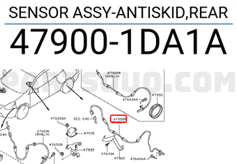 Nissan 479001DA1A SENSOR ASSY-ANTISKID,REAR