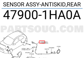 Nissan 479001HA0A SENSOR ASSY-ANTISKID,REAR