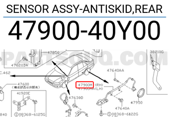 Nissan 4790040Y00 SENSOR ASSY-ANTISKID,REAR