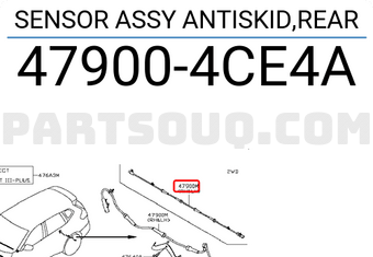 Nissan 479004CE4A SENSOR ASSY ANTISKID,REAR