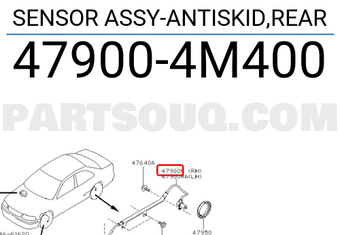 Nissan 479004M400 SENSOR ASSY-ANTISKID,REAR