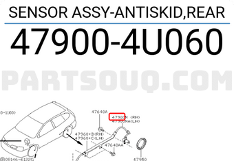Nissan 479004U060 SENSOR ASSY-ANTISKID,REAR