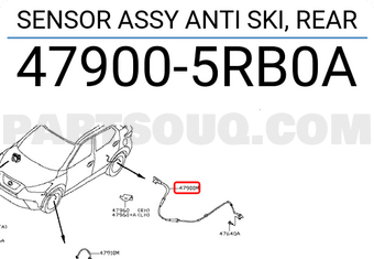 Nissan 479005RB0A SENSOR ASSY ANTI SKI, REAR