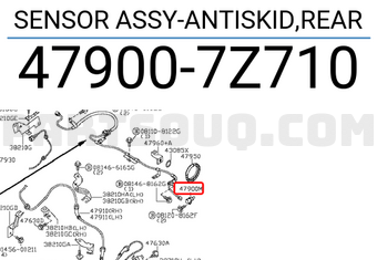 Nissan 479007Z710 SENSOR ASSY-ANTISKID,REAR
