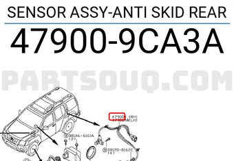 Nissan 479009CA3A SENSOR ASSY-ANTI SKID REAR
