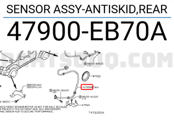 Nissan 47900EB70A SENSOR ASSY-ANTISKID,REAR