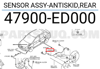Nissan 47900ED000 SENSOR ASSY-ANTISKID,REAR