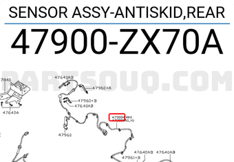 Nissan 47900ZX70A SENSOR ASSY-ANTISKID,REAR