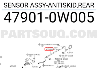 Nissan 479010W005 SENSOR ASSY-ANTISKID,REAR