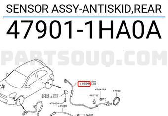 Nissan 479011HA0A SENSOR ASSY-ANTISKID,REAR