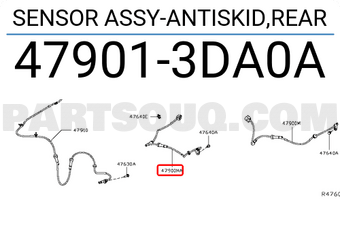 Nissan 479013DA0A SENSOR ASSY-ANTISKID,REAR
