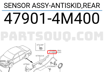Nissan 479014M400 SENSOR ASSY-ANTISKID,REAR
