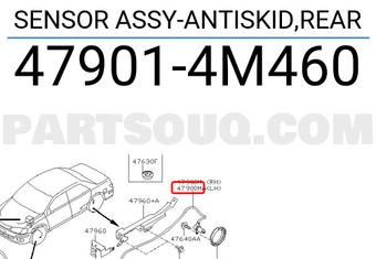 Nissan 479014M460 SENSOR ASSY-ANTISKID,REAR