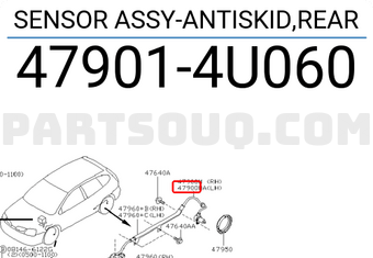 Nissan 479014U060 SENSOR ASSY-ANTISKID,REAR