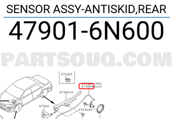Nissan 479016N600 SENSOR ASSY-ANTISKID,REAR