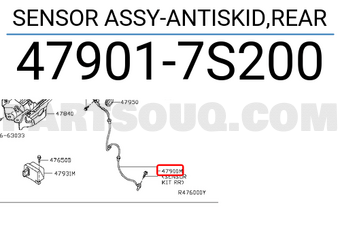 Nissan 479017S200 SENSOR ASSY-ANTISKID,REAR
