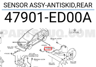 Nissan 47901ED00A SENSOR ASSY-ANTISKID,REAR