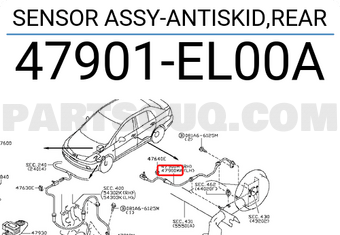 Nissan 47901EL00A SENSOR ASSY-ANTISKID,REAR