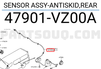 Nissan 47901VZ00A SENSOR ASSY-ANTISKID,REAR