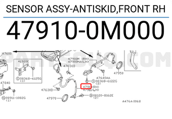 Nissan 479100M000 SENSOR ASSY-ANTISKID,FRONT RH