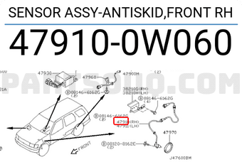 Nissan 479100W060 SENSOR ASSY-ANTISKID,FRONT RH
