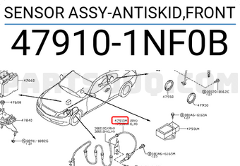 Nissan 479101NF0B SENSOR ASSY-ANTISKID,FRONT