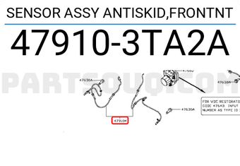 Nissan 479103TA2A SENSOR ASSY ANTISKID,FRONTNT