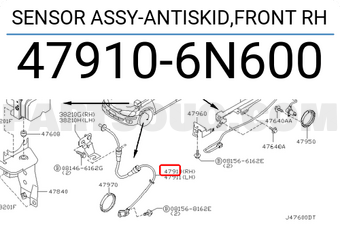 Nissan 479106N600 SENSOR ASSY-ANTISKID,FRONT RH